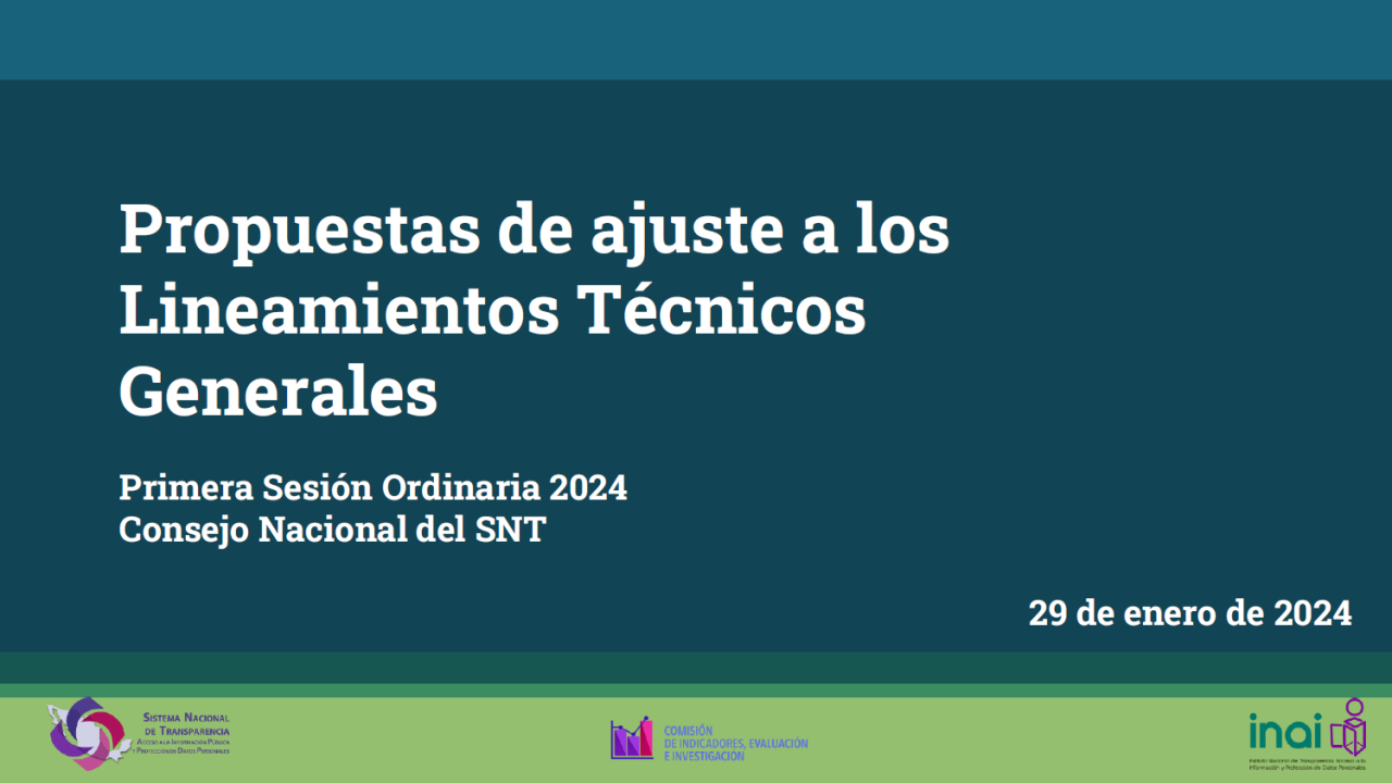 Propuestas de ajuste a los Lineamientos Técnicos Generales