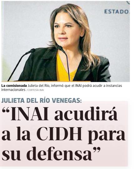 INAI acudirá a la CIDH para su defensa